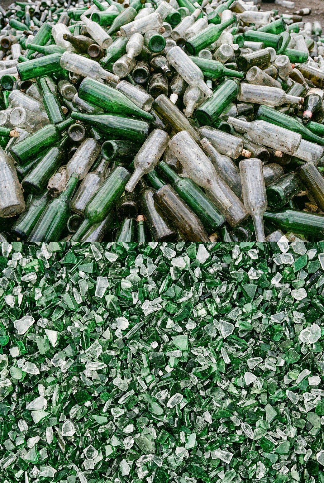 Glass — before and after processing with VANROCK attachments