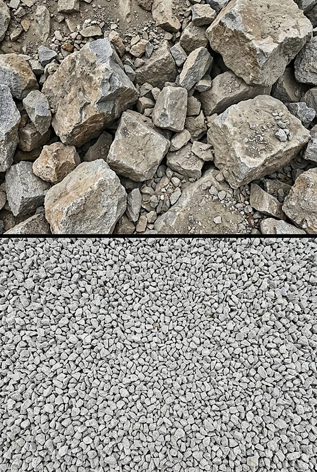 Rock — before and after processing with VANROCK attachments